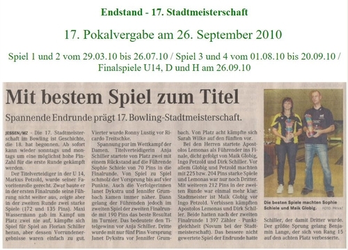 Teilnehmer zu Beginn der 17. Stadtmeisterschaft