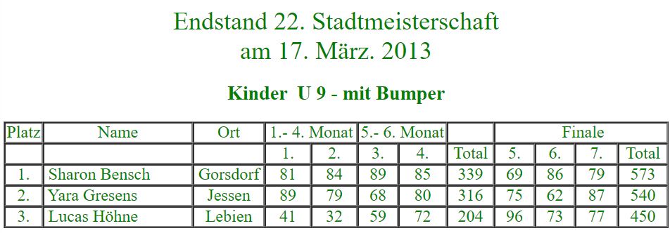 Teilnehmer zu Beginn der 22. Stadtmeisterschaft