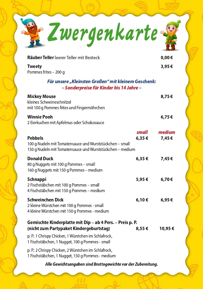 Speisen- und Getränkekarte, Seite 6
