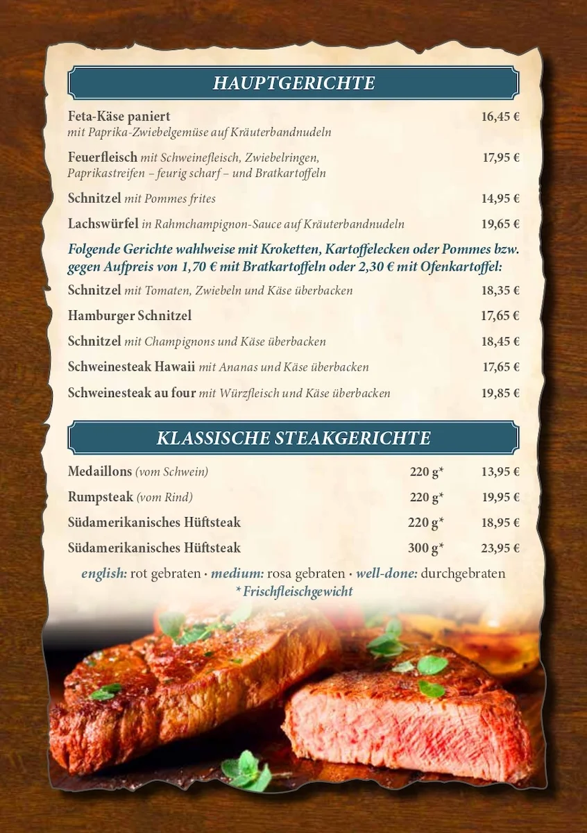 Speisen- und Getränkekarte, Seite 9
